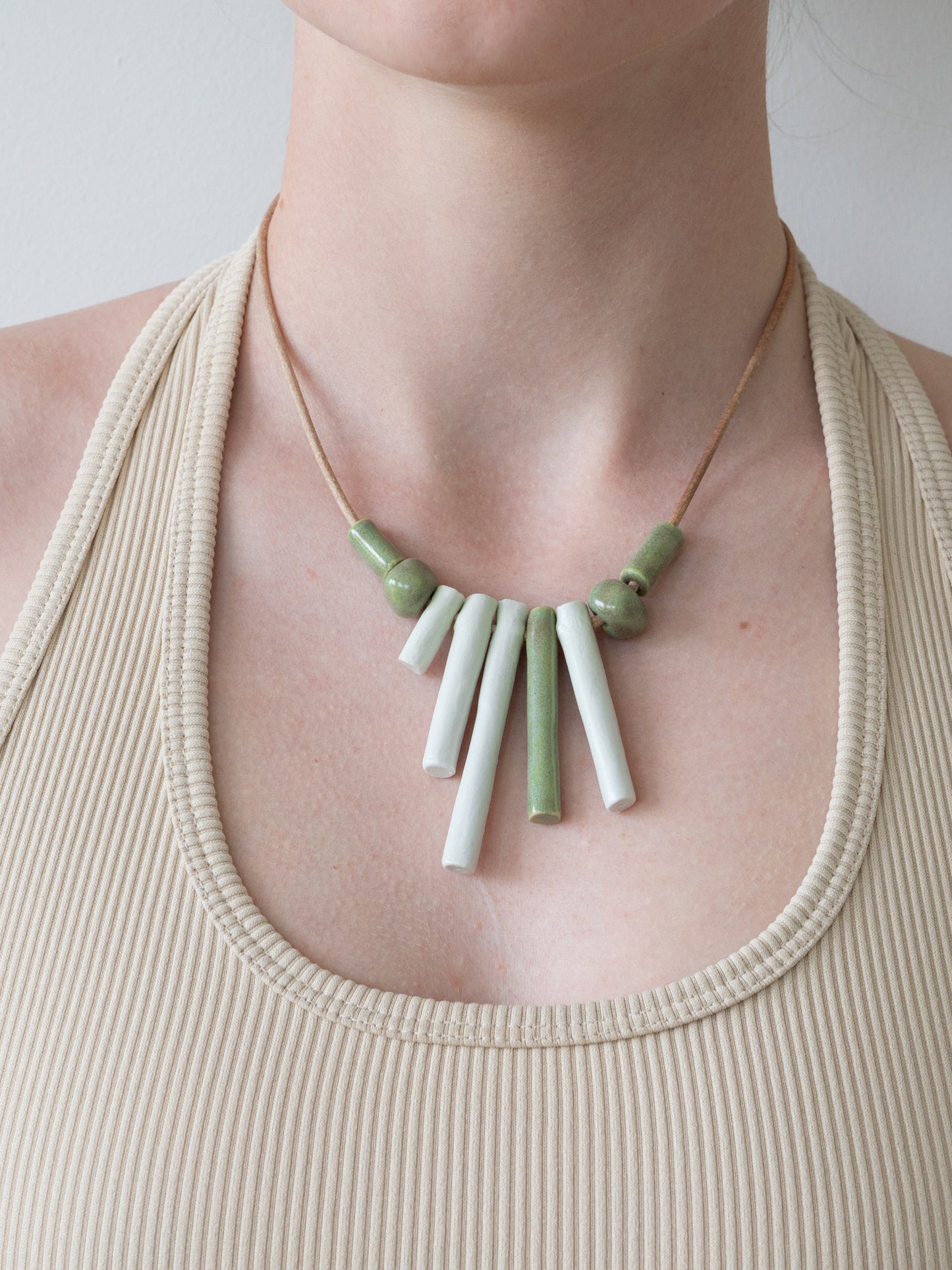 Handmade ceramic necklace jewelry in Amsterdam